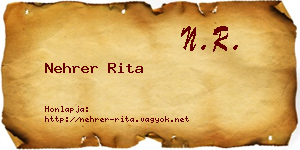 Nehrer Rita névjegykártya